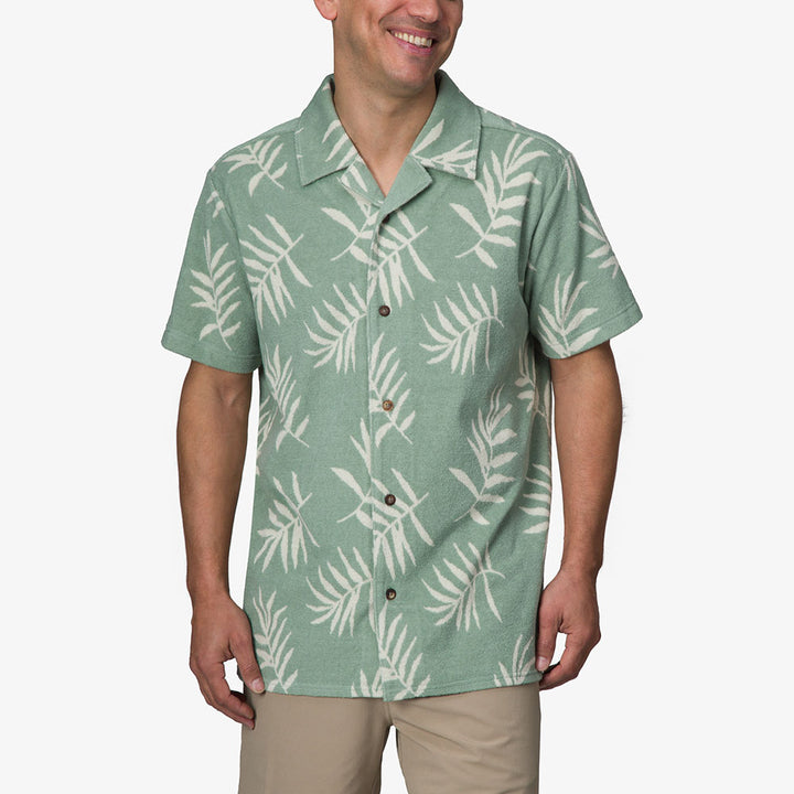 Reef Ss Button Up Camp Shirt Kenji Terry Knit Almond Milk thumbnail