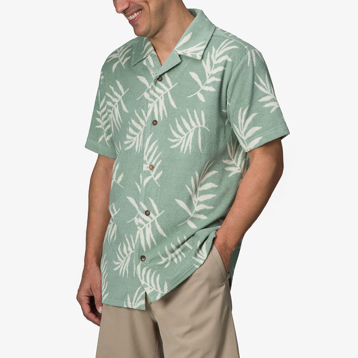 Reef Ss Button Up Camp Shirt Kenji Terry Knit Almond Milk thumbnail 2