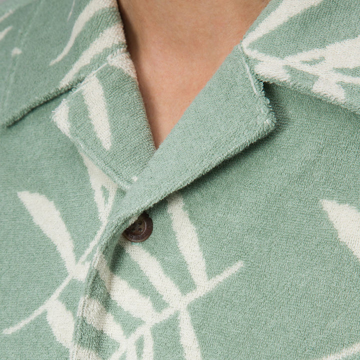 Reef Ss Button Up Camp Shirt Kenji Terry Knit Almond Milk thumbnail 3