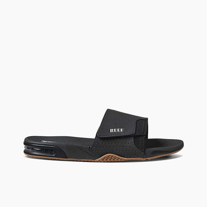 Reef Fanning Slide Black Silver thumbnail