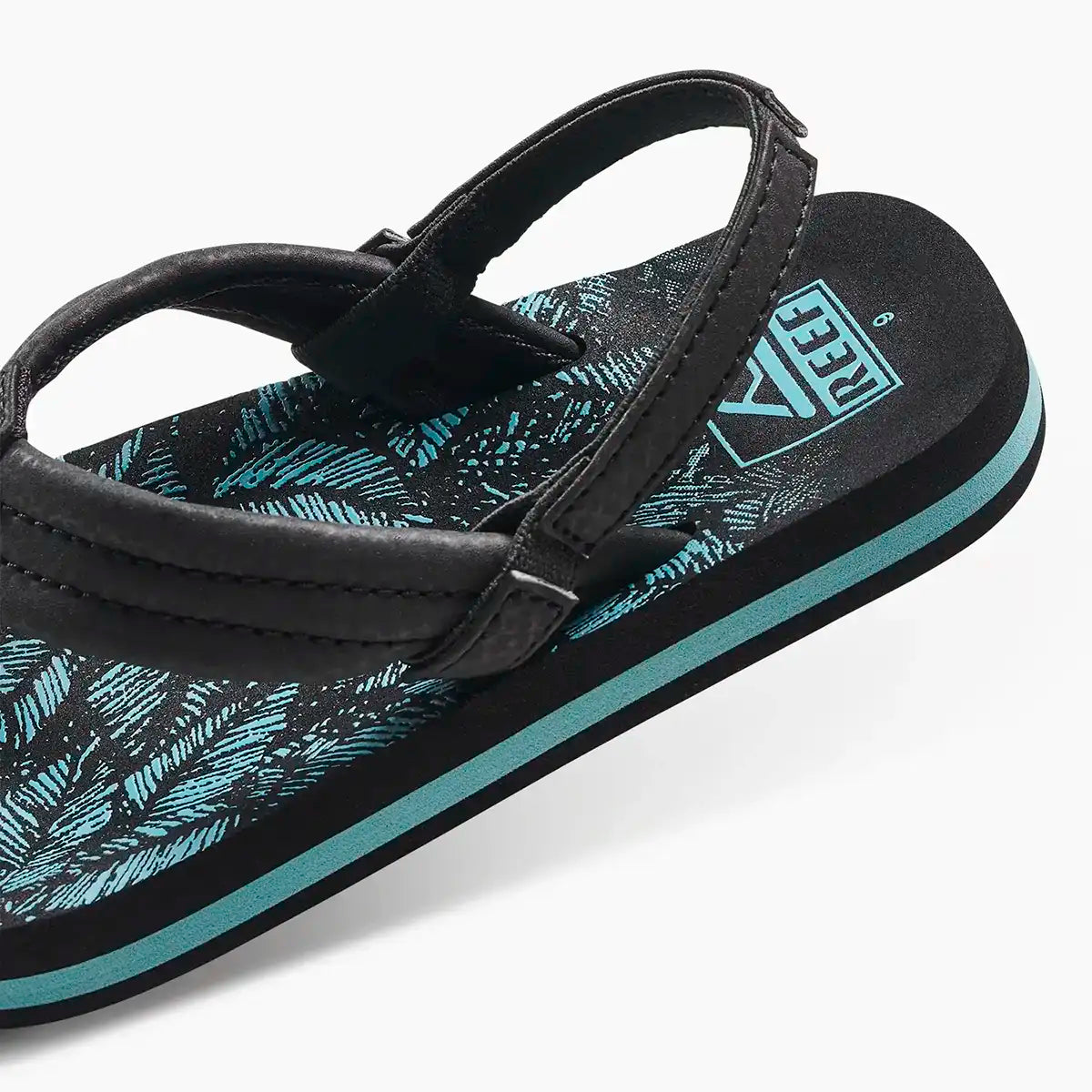 Reef Mädchen Little Ahi Lite Zehentrenner – Schwarz, Wasserfest, Mit Fersenriemen, Recycelte Materialien