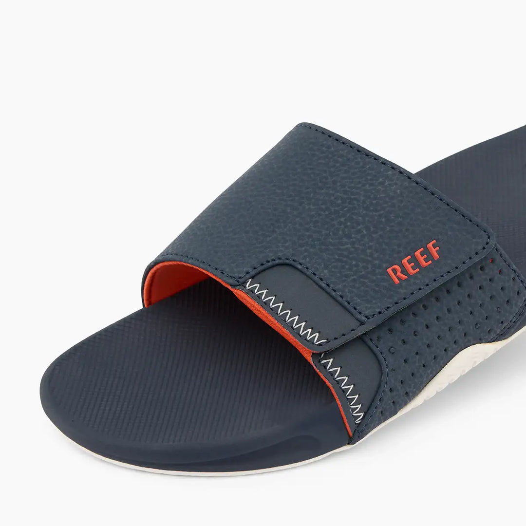 Reef Fanning Slide Navy Orange White 5