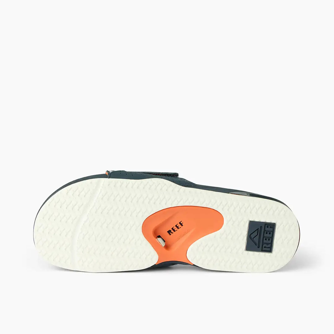 Reef Fanning Slide Navy Orange White 4