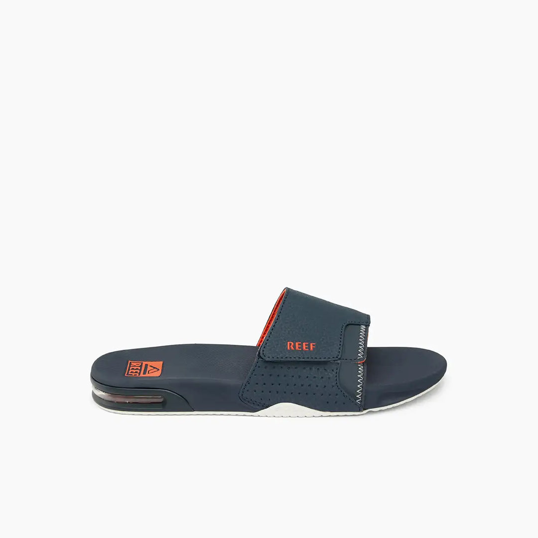 Reef Fanning Slide Navy Orange White