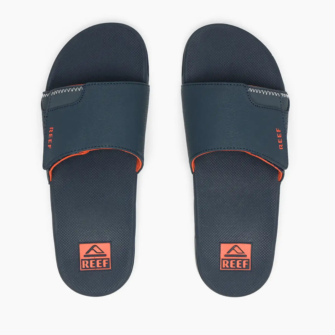 Reef Fanning Slide Navy Orange White 1