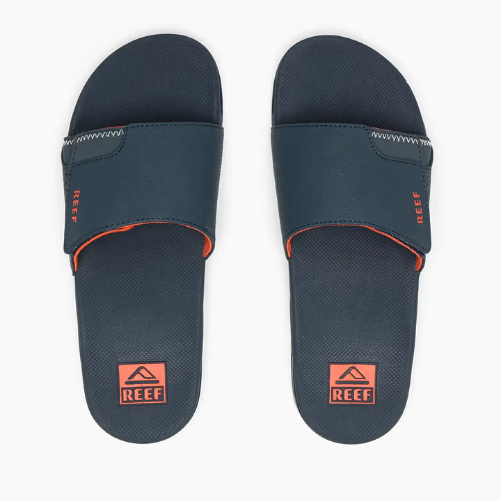 Reef Fanning Slide Navy Orange White thumbnail 1