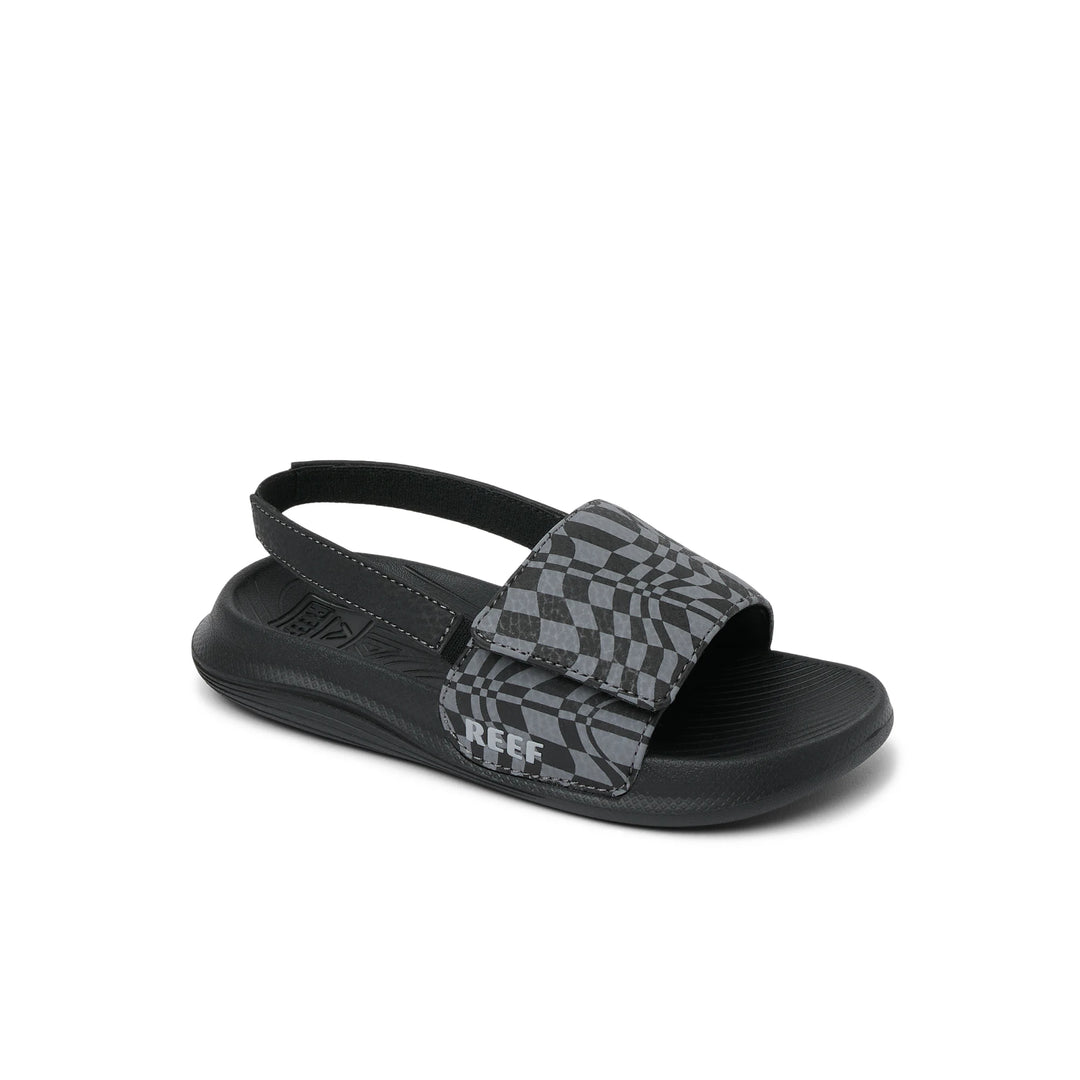 Reef Little Salty Slide Black Swell Checker 2