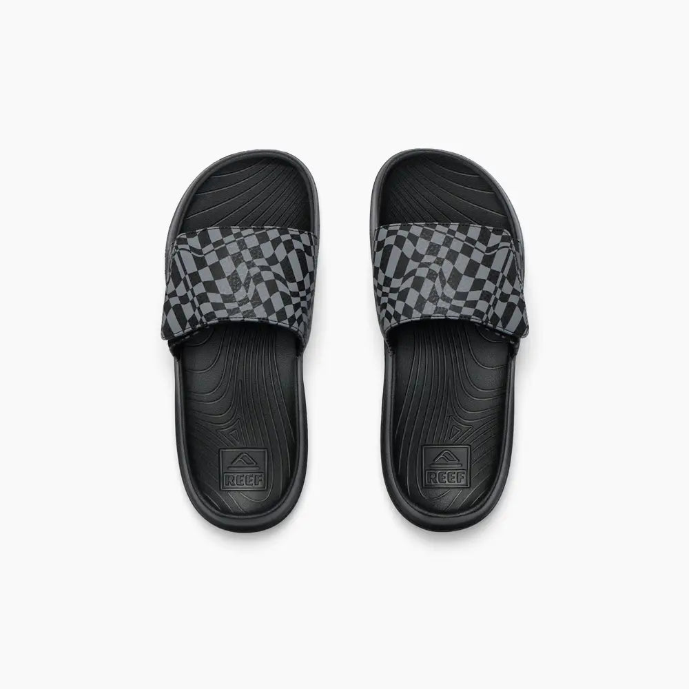 Reef Kids Salty Slide Black Swell Checker