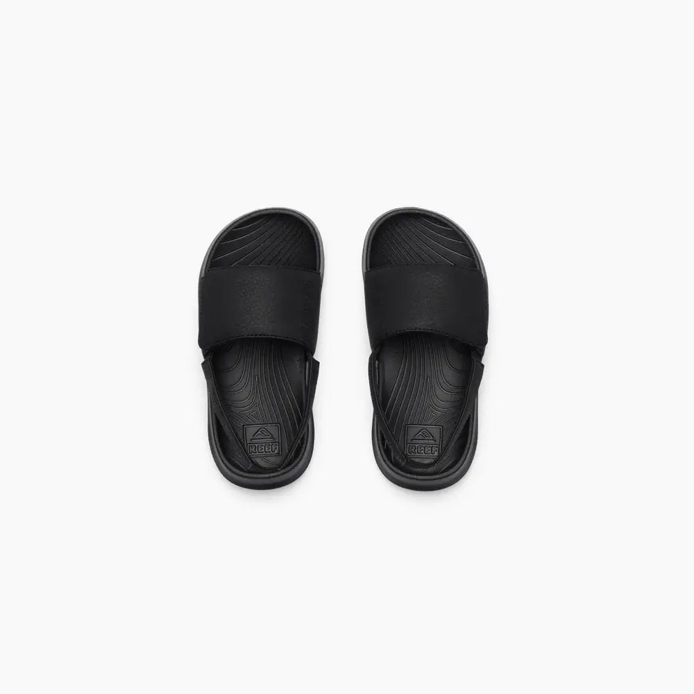 Reef Little Salty Slide Black White